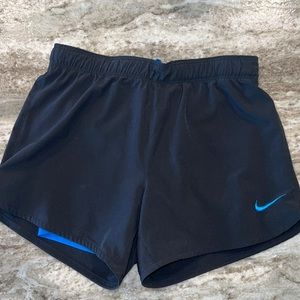 NIKE Black Athletic Shorts (with blue spandex)
